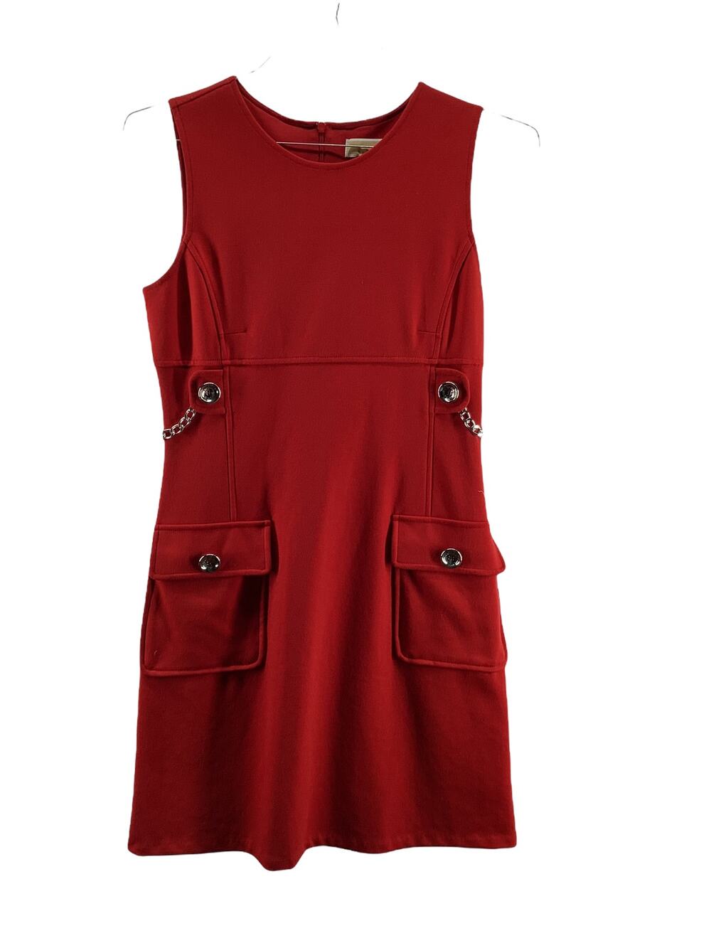 Michael Michael Kors Red Sleeveless Chain Detail Mini Dress Women's Size 4
